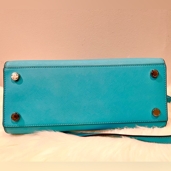 NWOT Michael Kors Blue Satchel Medium Bag - Picture 7 of 8